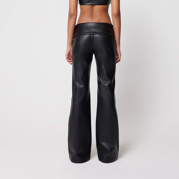 KHY Faux Leather Low Rise Foldover Pant size small - Picture 11 of 16